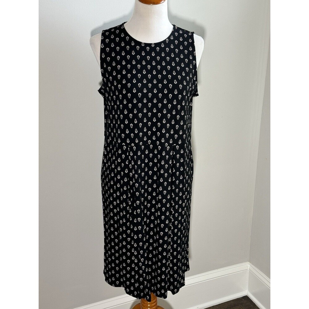 J Jill Wearever Medium Dress M Women's Sleeveless Stretch Black Comfy Work